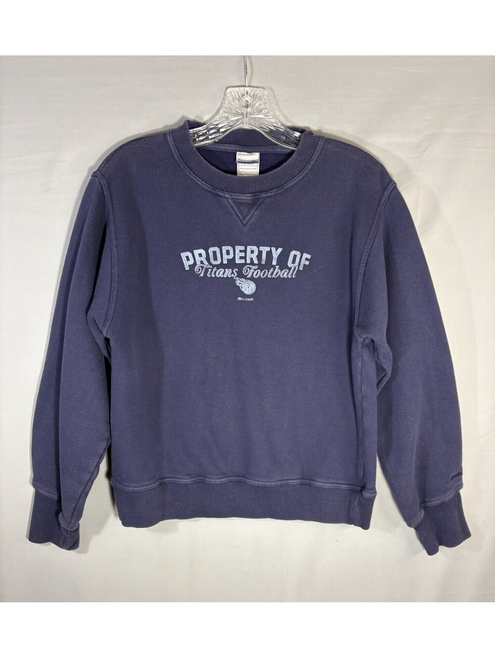Vtg Reebok Tennessee Titans Glitter Logo Crewneck Sweatshirt Womens M NFL Blue